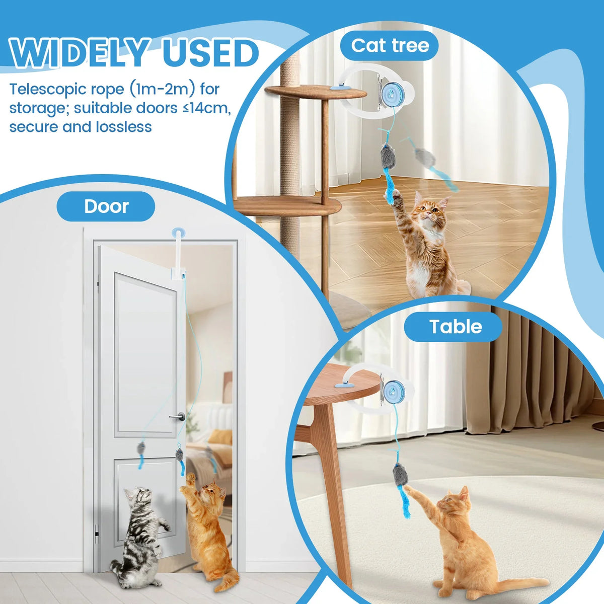 Electric Door Hanging Cat Toy Interactive Retractable plaything Funny Self-hey kitten Scratch Rope Mouse Toy Pet Products