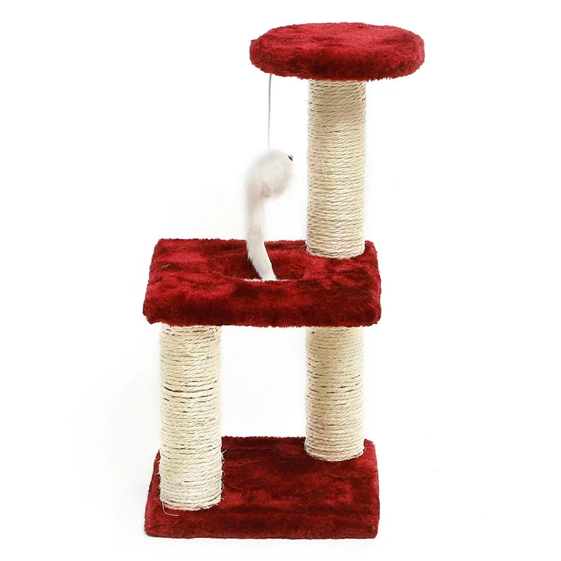 Three Layer Three Pillar Cat Climbing Frame Sisal Cat Scratching Board Cat Toy Decompression Cat Scratching Pillar Fun Toy