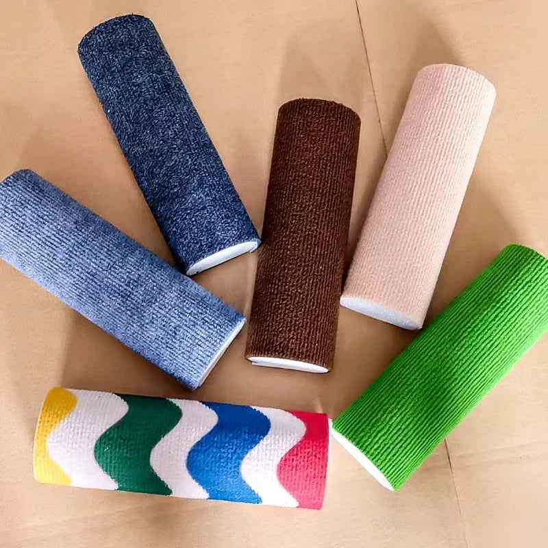 Self Adhesive Cats Scratching Post Wear Resistant Space Saving Cat Scratch Board Wall Mounted Cylinder Pet Furniture