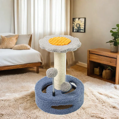 Cute Durable Sun Flower Design Cat Climbing Frame Cat Tree and Scratcher for Indoor Small Large Cats
