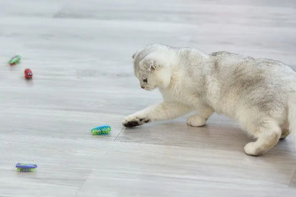 Cat Toys Luminescence Electric Worms Pet Interactions Insects Beetle Micro Worms Automatic Flipping Obstacle Avoidance Plaything