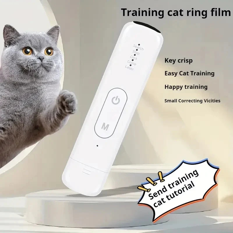 Interactive Cat Laser Toy USB Rechargeable With Multi-function Sound Emitter Training Wand Infrared Projection Plaything