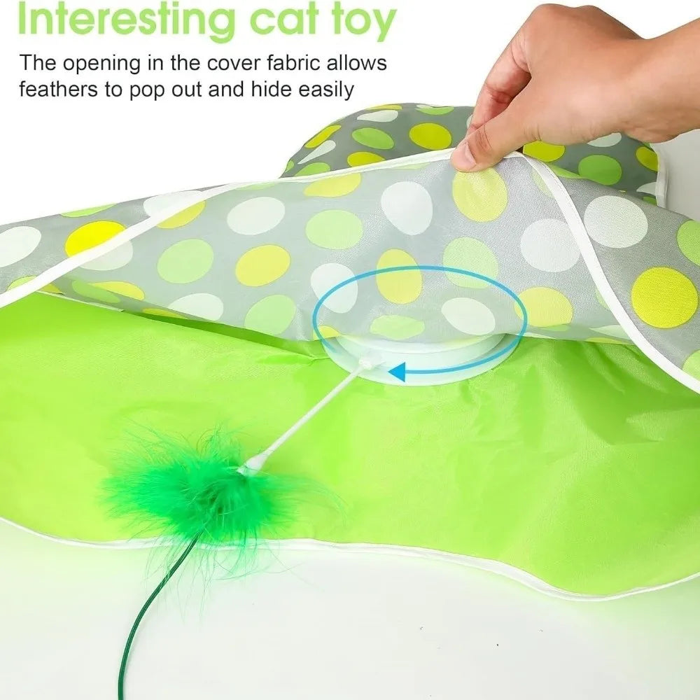 Smart Hide and Seek Cat Toy Electric Thermal Sensing Cat Catch Cover Motion Activated Real Mouse Squeaky Feather Teaser Wand