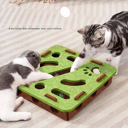 Interactive Cat Puzzle Toy with Sisal Scratching Post