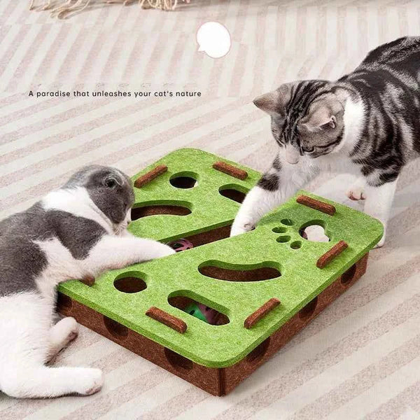 Interactive Cat Puzzle Toy with Sisal Scratching Post – Paw & Claw Depot