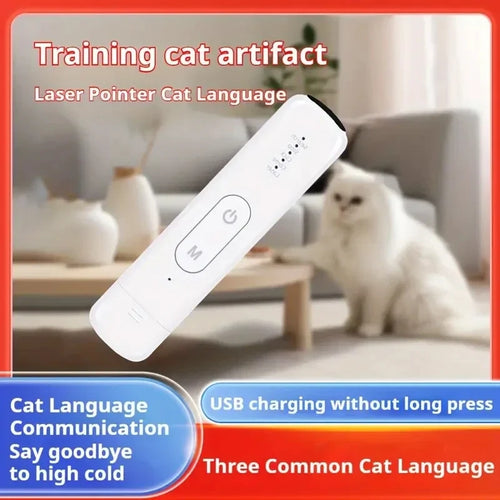 Interactive Cat Laser Toy USB Rechargeable With Multi-function Sound Emitter Training Wand Infrared Projection Plaything