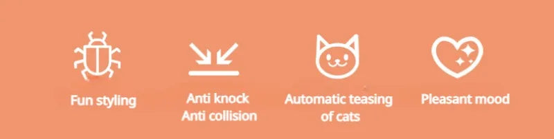 Cat Toys Luminescence Electric Worms Pet Interactions Insects Beetle Micro Worms Automatic Flipping Obstacle Avoidance Plaything