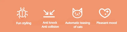 Cat Toys Luminescence Electric Worms Pet Interactions Insects Beetle Micro Worms Automatic Flipping Obstacle Avoidance Plaything
