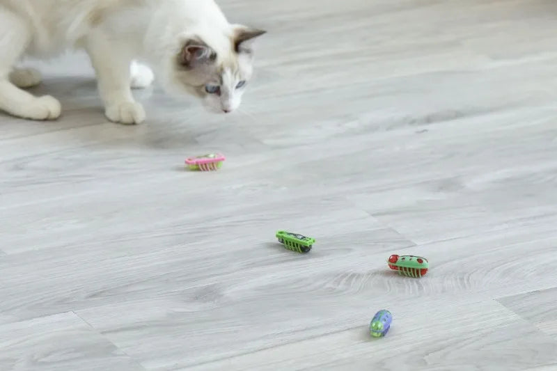 Cat Toys Luminescence Electric Worms Pet Interactions Insects Beetle Micro Worms Automatic Flipping Obstacle Avoidance Plaything
