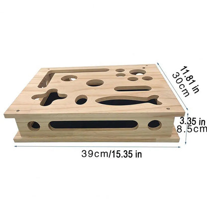 Cat Scratch Enrichment Box 3-in-1 Cat Scratch Puzzle Toy Cat Nail File Toy Protects Furniture for Indoor Cats Mental Stimulation