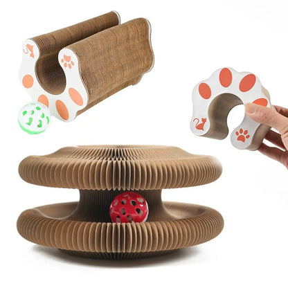 Transformable Kitty Kurlz Cat Toy Wear-Resistant No Crumbs Cat Scratching Board Resistant To Scratching