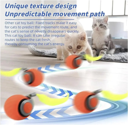Interactive Cat Toy with Adjustable Rolling Ball, Electric Pet Plaything for Indoor Cats, Christmas Birthday Gift