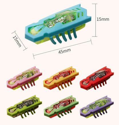 Cat Toys Luminescence Electric Worms Pet Interactions Insects Beetle Micro Worms Automatic Flipping Obstacle Avoidance Plaything