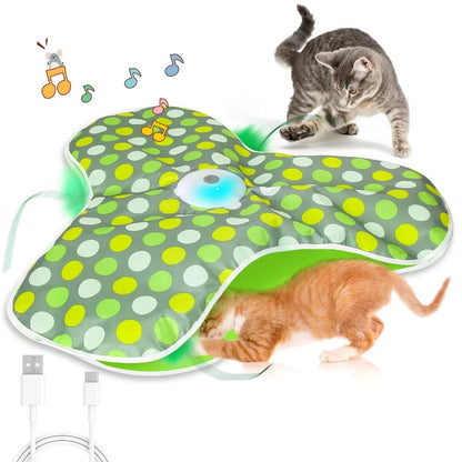 Smart Hide and Seek Cat Toy Electric Thermal Sensing Cat Catch Cover Motion Activated Real Mouse Squeaky Feather Teaser Wand