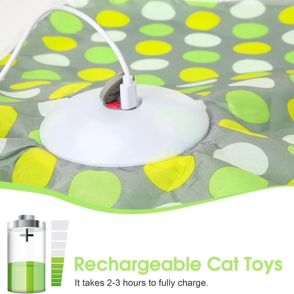 Smart Hide and Seek Cat Toy Electric Thermal Sensing Cat Catch Cover Motion Activated Real Mouse Squeaky Feather Teaser Wand