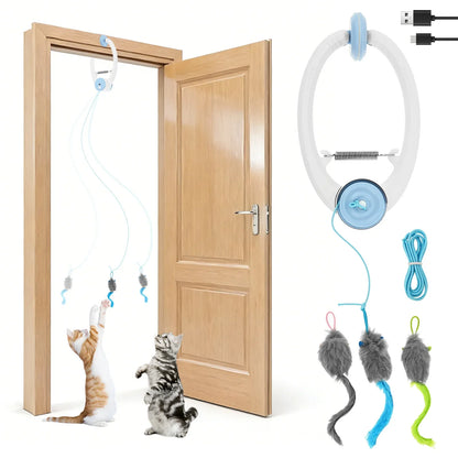 Electric Door Hanging Cat Toy Interactive Retractable plaything Funny Self-hey kitten Scratch Rope Mouse Toy Pet Products
