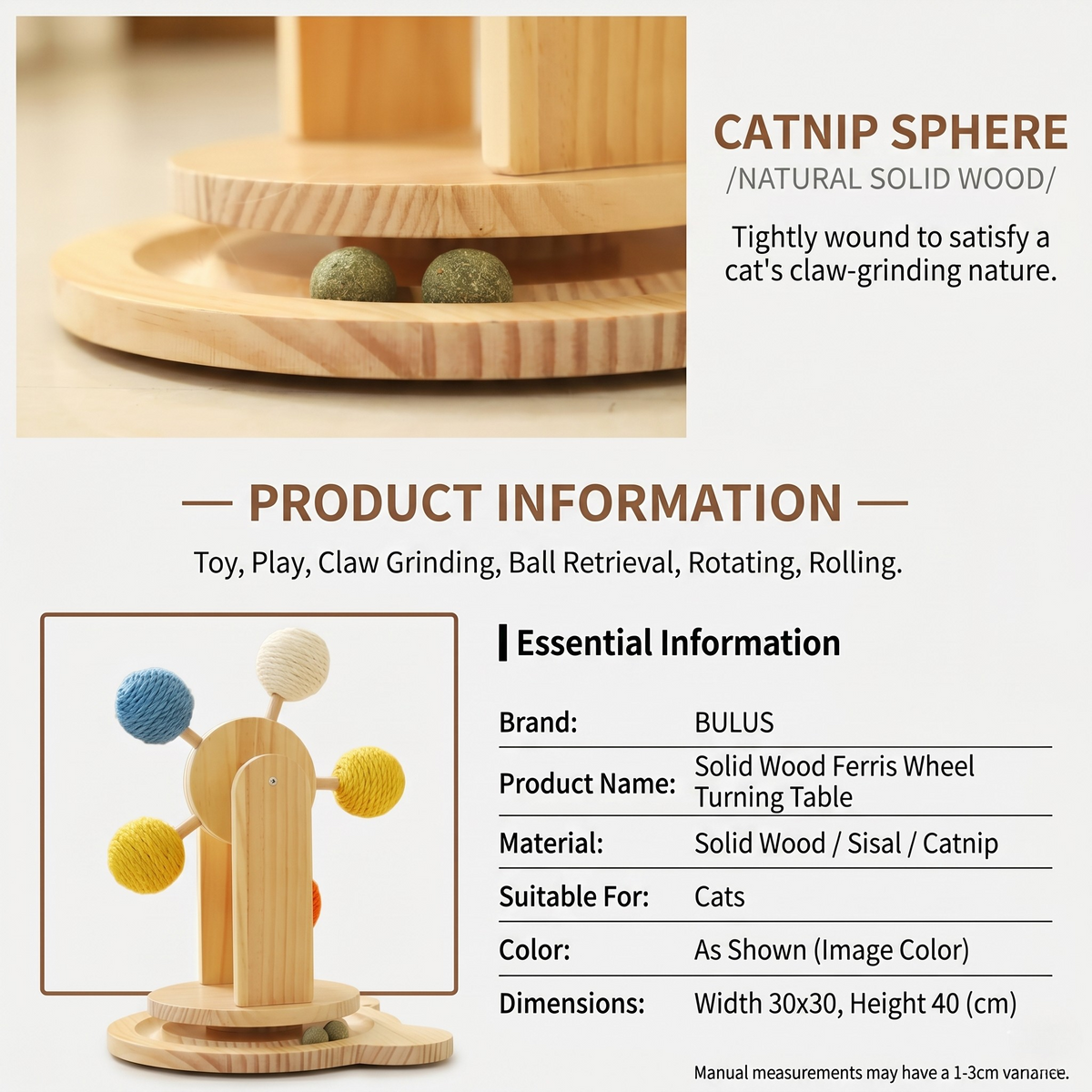 Interactive Ferris Wheel Cat Scratcher