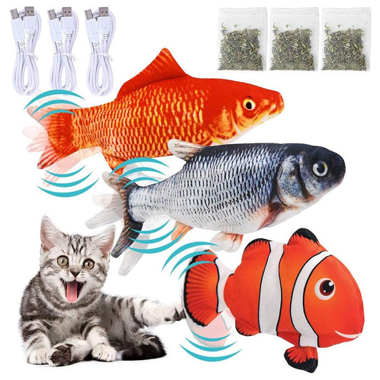 Floppy Fish Cat Toy Moving Fish Toy for Cats Interactive Flopping Cat Kicker Fish Toy Dancing Wiggle Fish Catnip Toys Fun Toy for Cat Exercise